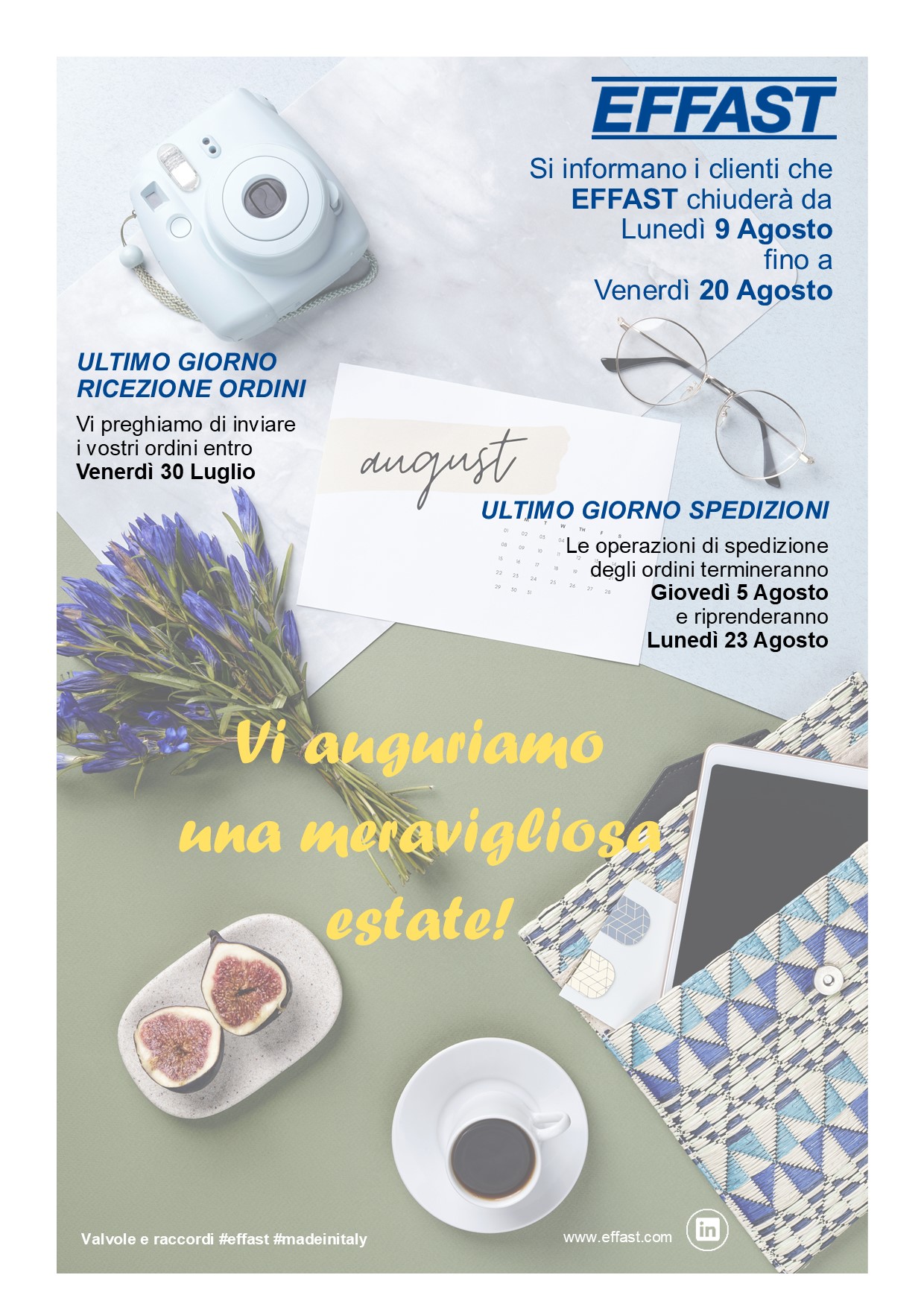 EFFAST Chiusura estiva 2021